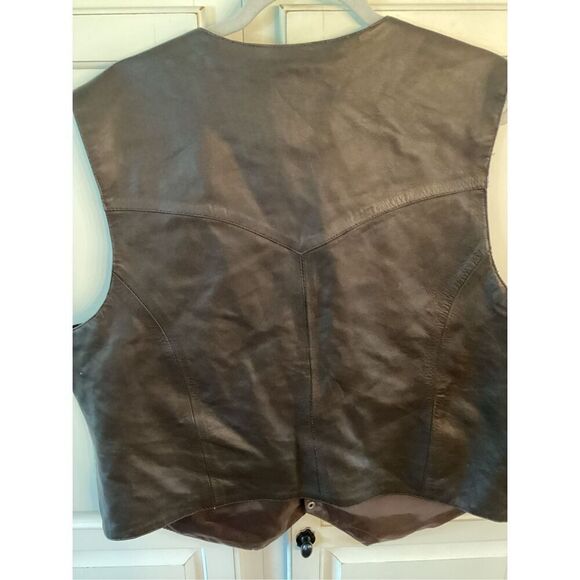 Scully 100% Leather Brown Vest Sz 2XL Lambskin Snap Front - Picture 5 of 11